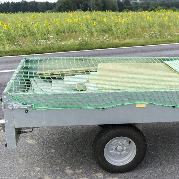 Lastnät för Släp - Relaxdays - 10017178 - Grön - Elastisk - 2x3m uttöjbart till 3,8x4,2m grön, svart