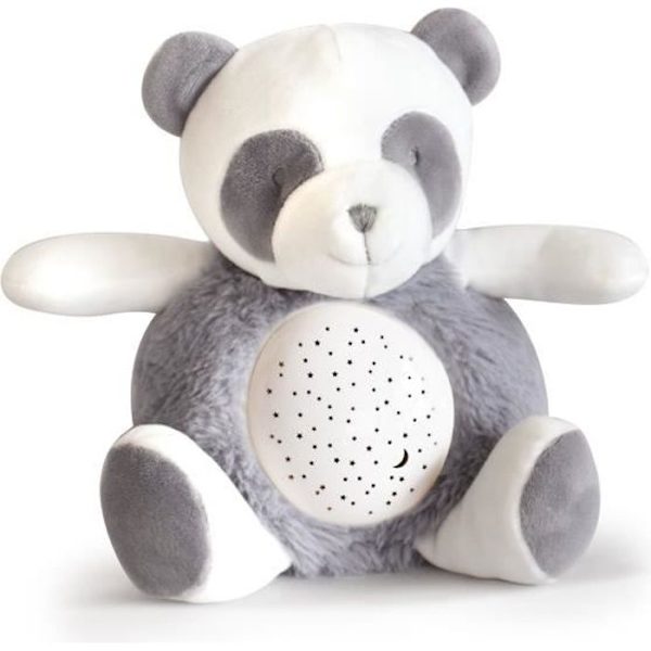 DOUDOU ET COMPAGNIE 3 lampor - PANDA musik nattlampa - Naturligt brus Grå