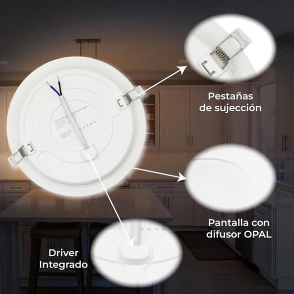 Inbyggd LED-panel LED ATOMANT 18W 220mm Kallvit 1650 Lumen