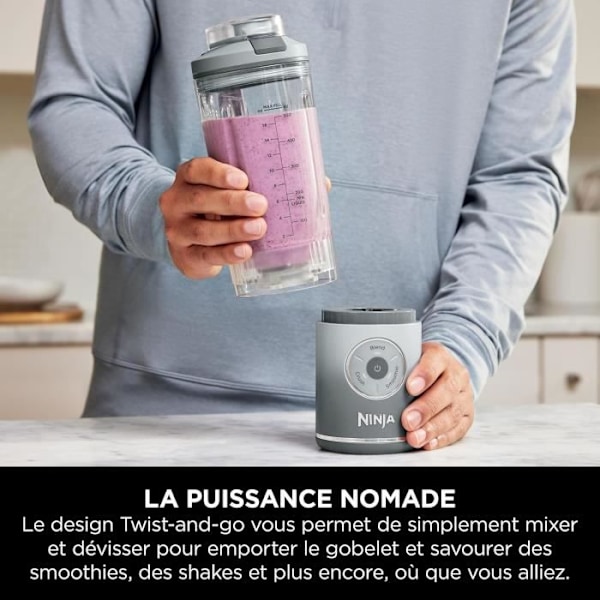 Blender portabel NINJA Blast Max - BC251EULD - skål 530 ml - autonomi 2h - trådlös - utan BPA - silver Pengar