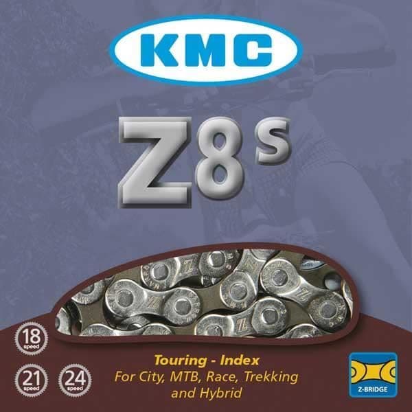 Cykelkedja - KMC - Z8 - 7-8 växlar - 114 länkar - Silver grå (silver)