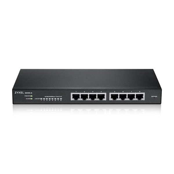 Switch - Zyxel - GS1915-8 - 8 Ethernetportar - Hanterad - Svart