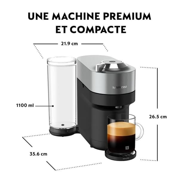 Cafetière Nespresso Krups Vertuo POP Plus YY5359FD Silver