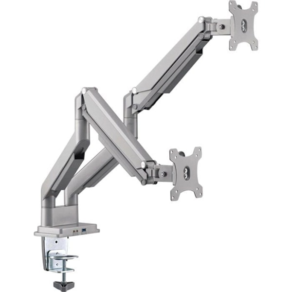 Inline - 23171S - (R) Mobilt skrivbordsfäste med lyftare och USB/ljud för 2 skärmar upp till 81 cm (32"), max 9 kg
