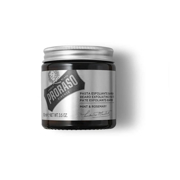 Gommagepasta för exfoliering av skägg - Proraso - 100ml - Mint - Rosmarin - Djup exfoliering