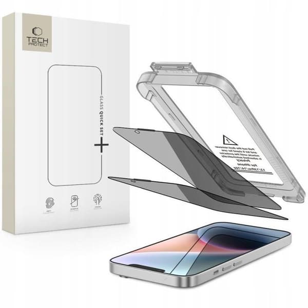 Sekretessglas - HOFI - Quick Set Spy+ - 2-pack - iPhone 13/13 Pro/14/16e - Antispionage