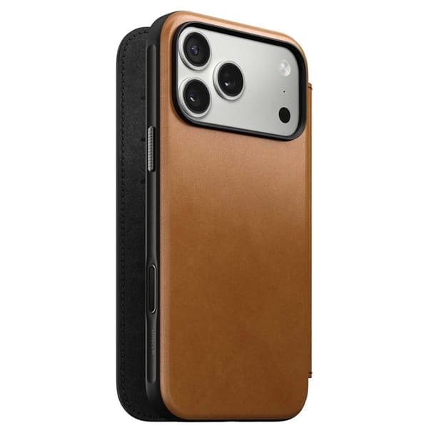 Plånboksfodral - NOMAD - iPhone 17 Pro Max - Fullnarvsklädsel - MagSafe - Ljusbrun brun