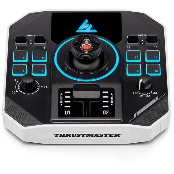 Joysticks spatial - THRUSTMASTER - Sol-R 1 Flightstick - 44 knappar - Teknologi H.E.A.R.T. 16 bitar - Ambidextrös med bas Svartvitt