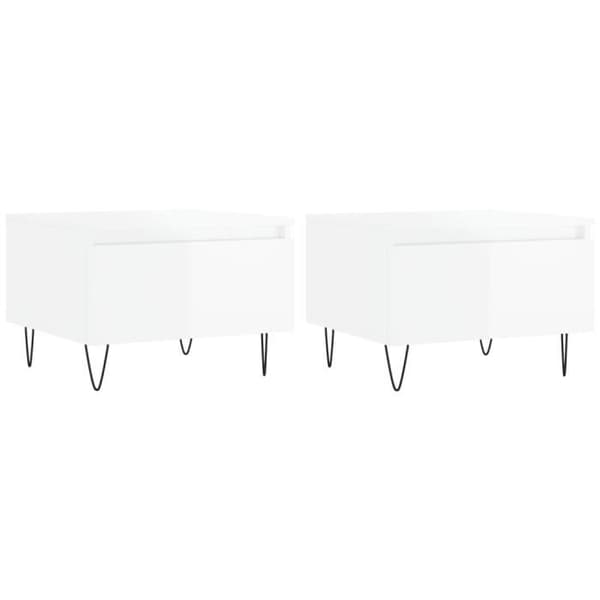 vidaXL Soffbord 2 st Blank vit 50x46x35cm Konstruerat trä 830865