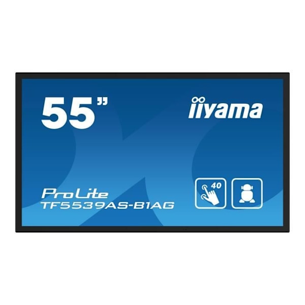 LCD-skärm - iiyama - ProLite TF5539AS - 55 tum - 4K - Multirörlig pekskärm Svart