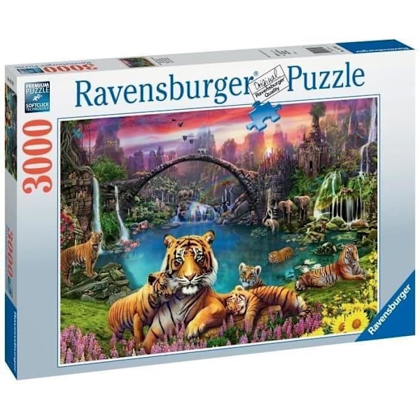 3000 bitars pussel Tigers at the lagoon, vuxen, från 14 år, 00016719, Ravensburger Flerfärgad