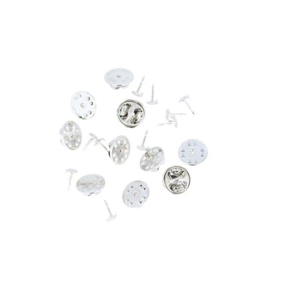 SÄTT 10 FÄSTNINGAR PINNAR - 1 CM - METALLIC Silver