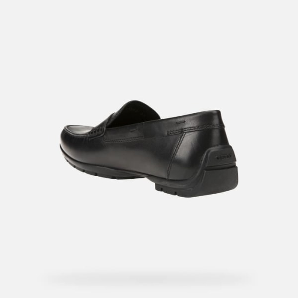 Loafers för män - Geox - U MONER W 2FIT - Svart läder - Bekväm och andas Svart 41 1/2