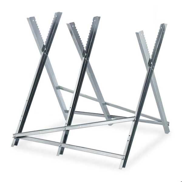 Relaxdays sågkåpa, hopfällbar, maximal belastning 150 kg, stål, HLP: 80 x 81 x 83 cm, för att såga trä, silverfärgad Metall