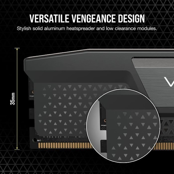 CORSAIR Vengeance RGB DDR5 - 64GB 2x32GB DIMM - 4800MHz - Obuffrad, 40-40-40-77, Std PMIC, XMP 3.0, Black Heatspreader, Black PCB