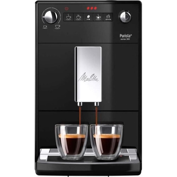 Melitta , Purista, Svart, F230-102 Automatisk espressomaskin med bönkvarn, kompakt, tyst - 6766028