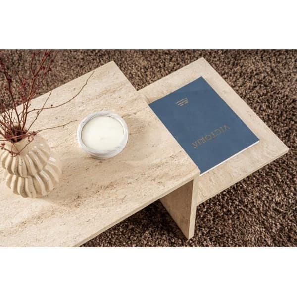Soffbord - HARMONY - Rektangulär - Travertineffekt - 80 x 40 x 40 cm Travertin