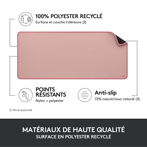 Musmatta - Logitech - Skrivbordsmatta - Studio Series - Utökad - Rosa