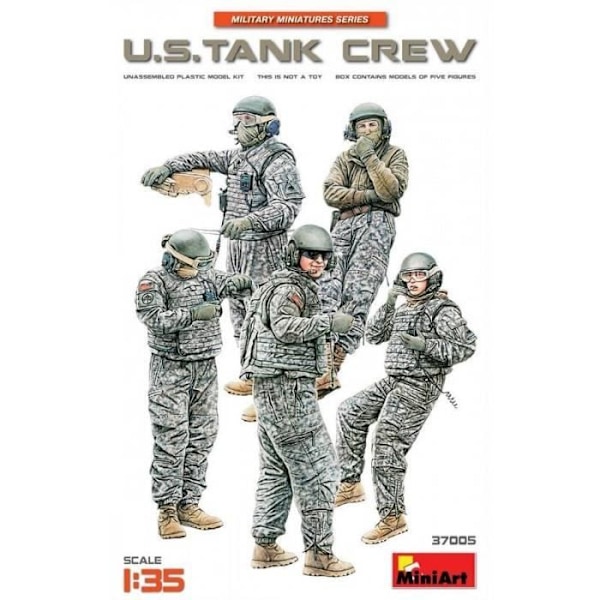 MiniArt - U.S. Tank Crewmaquette Figurine U.S. Tank Crew | miniart | 37005 | 1:35 Figurin Miniatyr - Ref : 8348