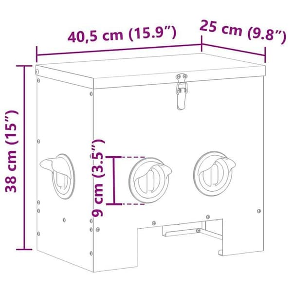 Hönsfoderautomat - vidaXL - 2 stycken - Silver - 40,5x25x38 cm - Galvaniserat stål - Kapacitet 20 kg