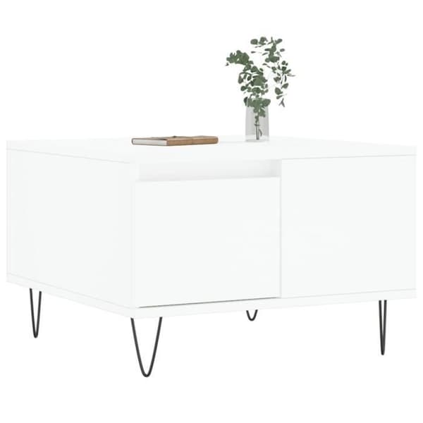 vidaXL Soffbord Vit 55x55x36,5 cm Konstruerat trä 830756