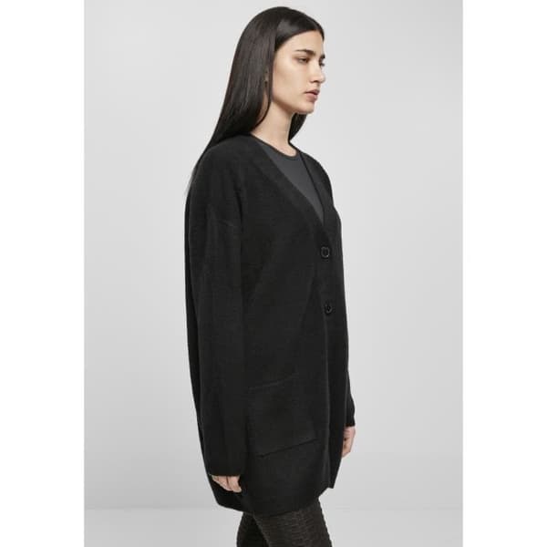 Urban Classics Chunky Fluffy Knit damkofta - svart - S Svart