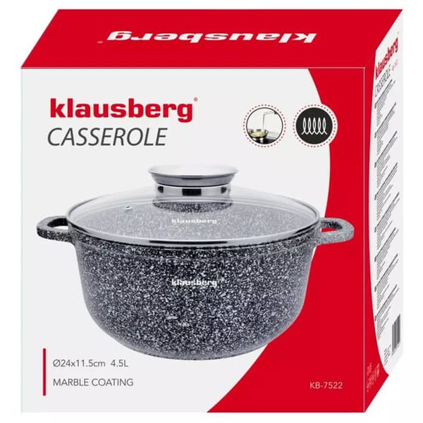 Gratängform - KLAUSBERG - KB-7522 - 4,5L - 24cm - Aromaknappssystem Grå