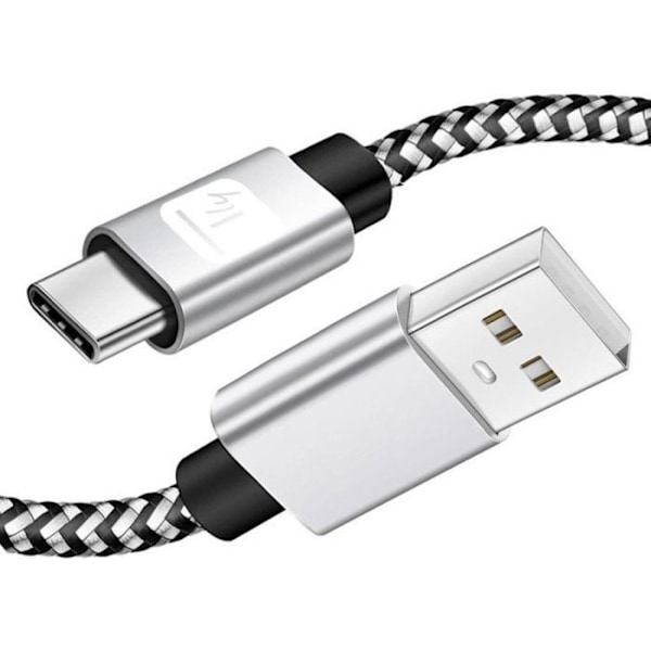 Techly - ICOC MU2AC-010-AL - USB 2.0 Type-C till Type-A kabel 1 m 3A flätad snabbladdning