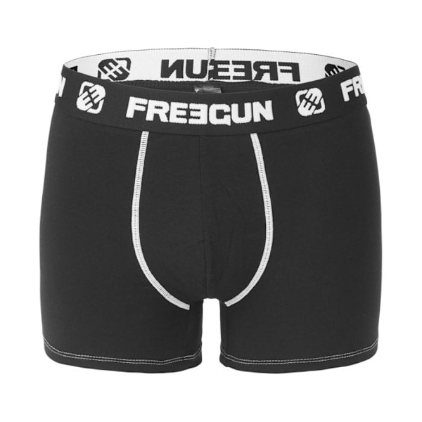 FREEGUN boxershorts för män, herrbyxor, maxi komfort brett midjeband (4 cm), (paket med 4) - svart, vit Svart XL