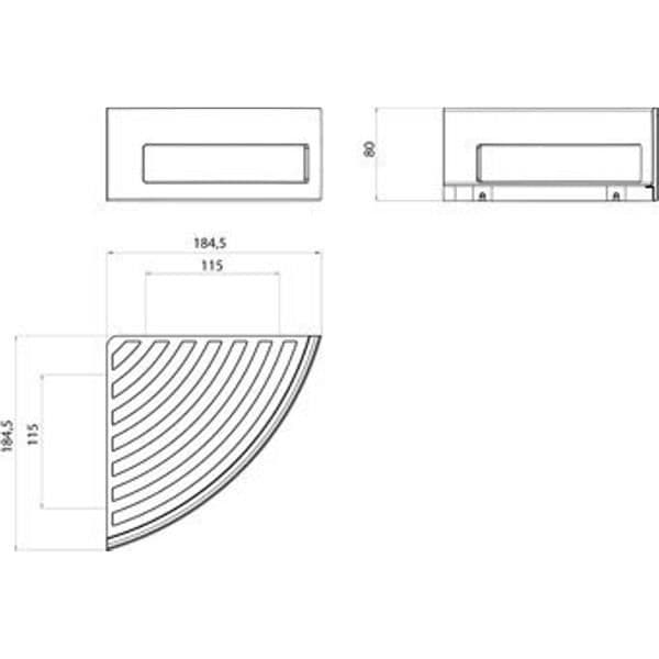 Hörnkurv - Emco System 2 - Dold väggmontering - Kromad - Metall Krom