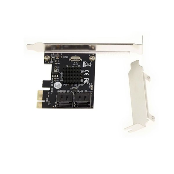 4-portars PCI Express PCIe Controller Card för SATA 3 6G hårddiskar med Marvell 88SE9215 Chipset. Hög- och lågprofilfästen