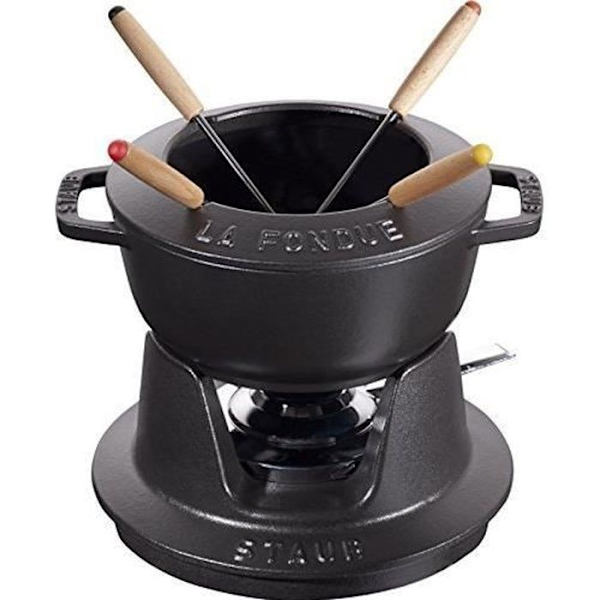 Staub 40511-970-0 Gjutjärnsfondueset, mattsvart, 16 cm