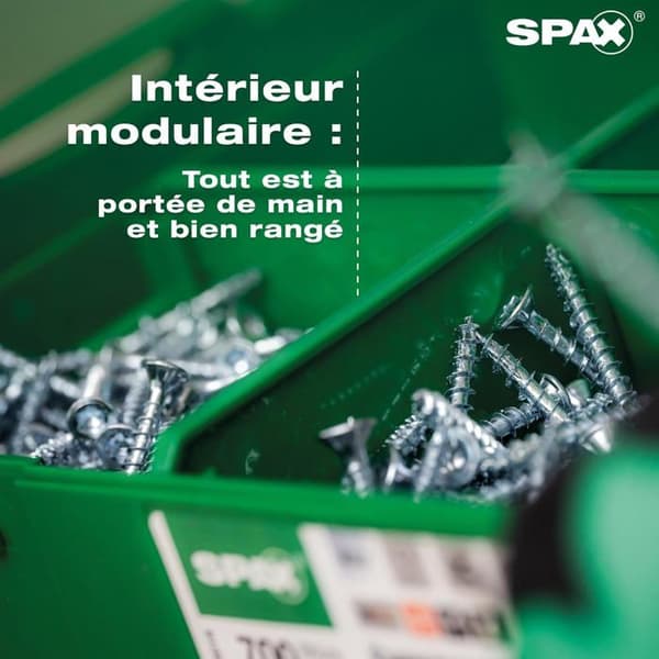 SPAX L-BOXX Mini Coffret 700 skruvar WIROX A9J T-STAR plus + 3 T20 bits och handskar