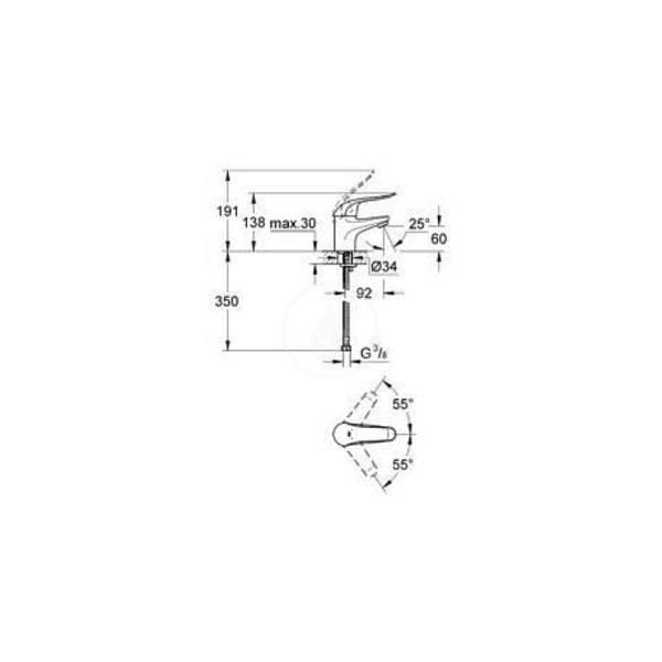 Euroeco Special Engreppsblandare 1-2" Handfat 32762000