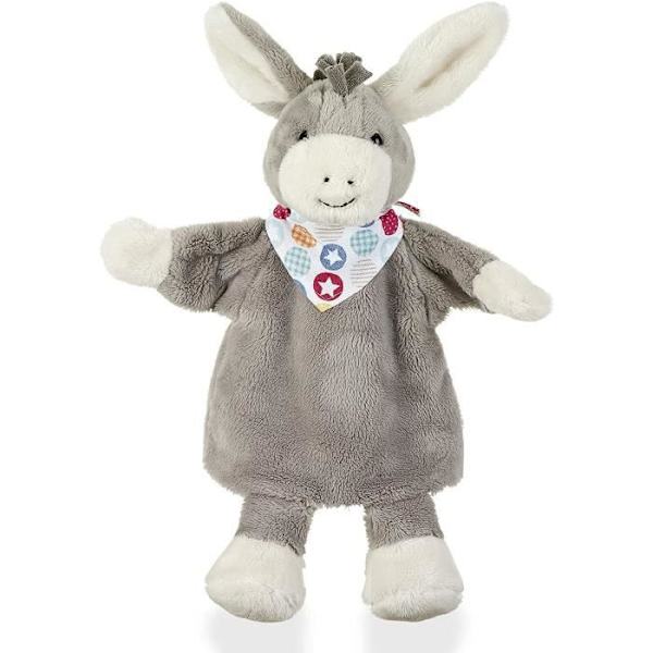 Sterntaler Emmi Donkey Puppet, idealisk för teater och rollspel, 34 x 25 x 9 cm, Grå/Mångfärgad -