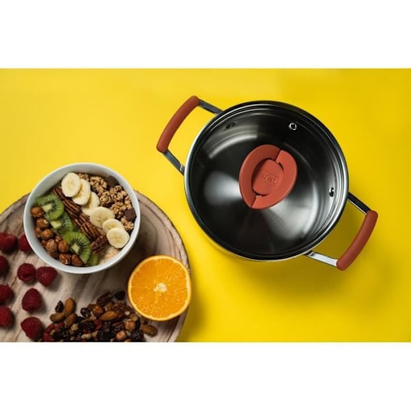 TEFAL G721SD74 13-delat köksredskapsset, induktion, rostfritt stål + non-stick beläggning, stekpanna, kastrull, Opti'Space