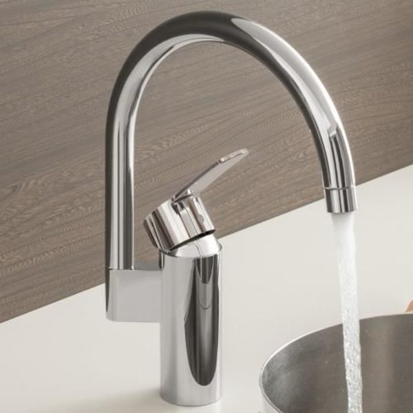 GROHE Eurostyle Cosmopolitan engreppsblandare med hög vridbar pip - Grå/Krom Krom