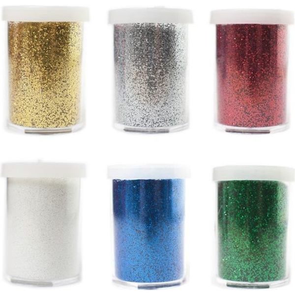Glitterpulver - 6 st - Ammi Multicolor - sortiment.