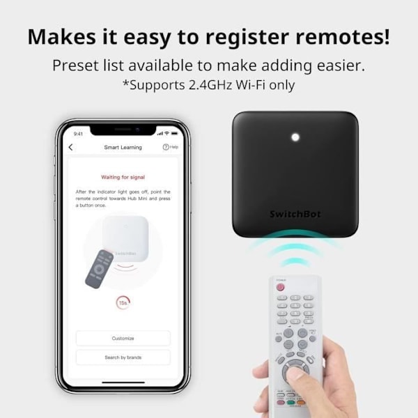 Smart Fjärrkontroll - SwitchBot - Hub Mini - Wi-Fi 2,4 GHz - Infraröd Port - Kompatibel med Alexa