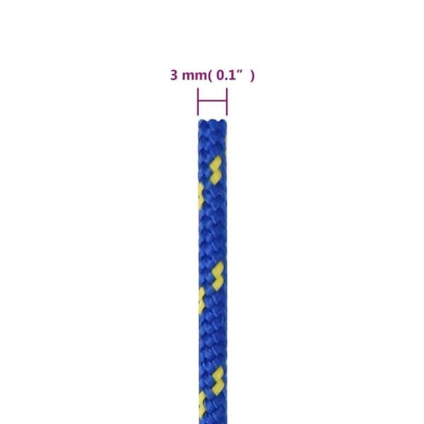 152431 vidaXL Båtrep Blå 3 mm 250 m Polypropen blå