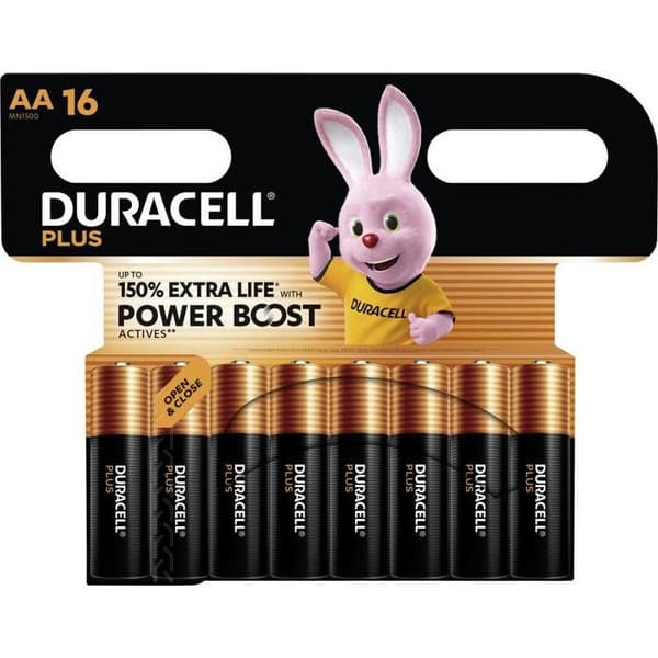 Duracell Plus Power Boost MN1500 Batteri LR6 (AA) 1.5 V 16 st.