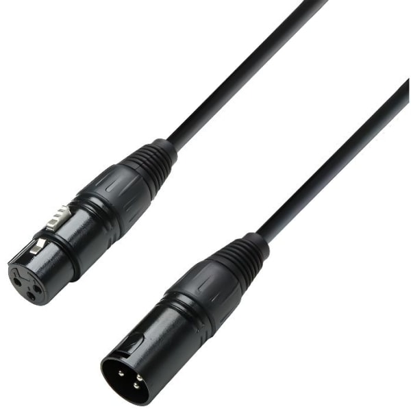 Adam Hall 3-stjärnig DMX-mikrofonkabel hane XLR-kontakt till hona XLR-kontakt Längd 3m