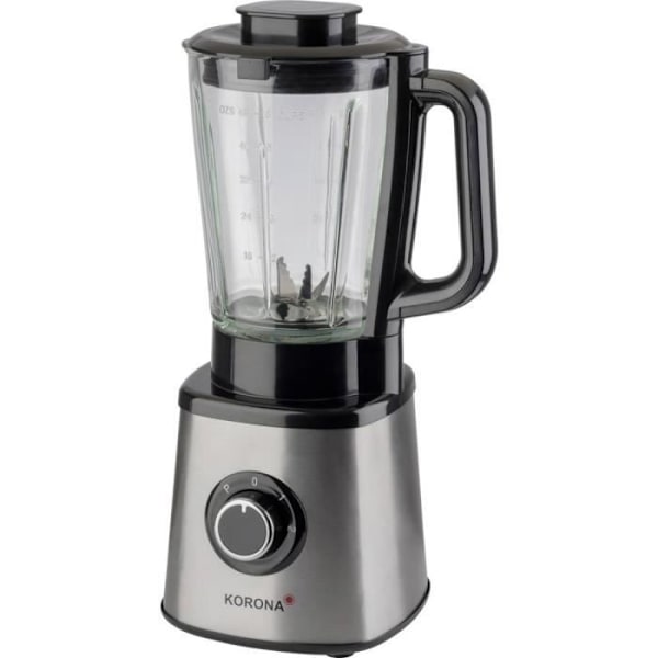 Korona Blender 24040 med glaskanna - 600 watt max. - 2 effektnivåer - 1,5 L kapacitet - Ice Crush funktion - svart
