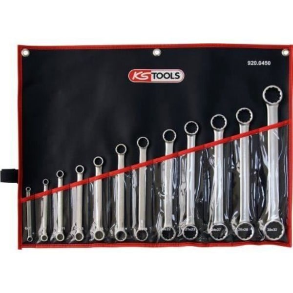 Set med 12 Ultimate Plus-ringnycklar KS TOOLS 6x7 och 30x32mm - 920.0450