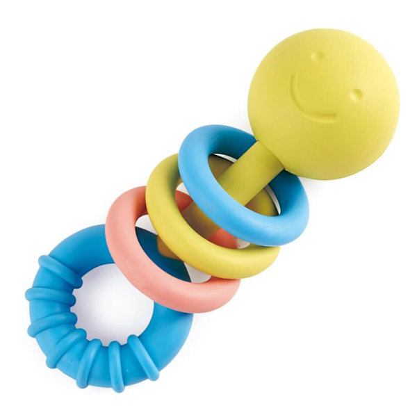 Babyleksak - HAPE - Skallra med tandringar - Gul - 0-12 månader - Blandat Gul