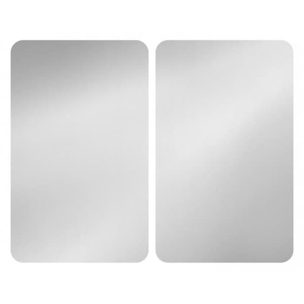 Skyddsplatta för spis - WENKO - 2-pack - Härdat Glas - 30x52 cm - Silver silver-