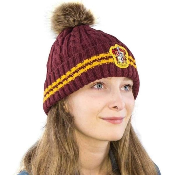 Cinereplikor - Harry Potter - Pompomhatt - Officiell licens - Gryffindor House - Röd och gul - One Size