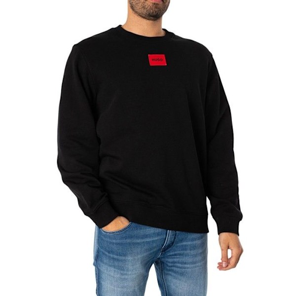 Sweatshirt - HUGO - uni - Långa ärmar - Rundad hals - Diskret logotyp Svart M