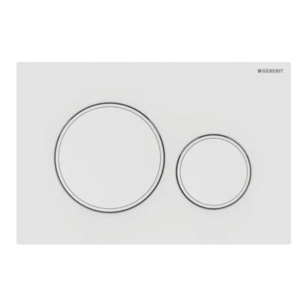 GEBERIT Sigma20 double-touch toalettkontrollplatta: matt vitlackerad, vit
