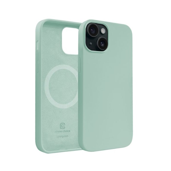Telefonskal - Crong - Färgskydd Magnetisk - iPhone 15 - Myntgrön - Mjuk - Stötabsorberande Mynta